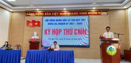 KỲ HỌP THỨ CHÍN, HỘI ĐỒNG NHÂN DÂN XÃ TÂN QUY TÂY, KHÓA XII, NHIỆM KỲ 2021 – 2026