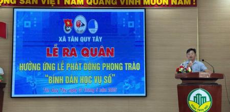 Ra quân hưởng ứng Lễ phát động phong trào Bình dân học vụ số xã Tân Quy Tây Ra quân hưởng ứng Lễ phát động phong trào Bình dân học vụ số xã Tân Quy Tây