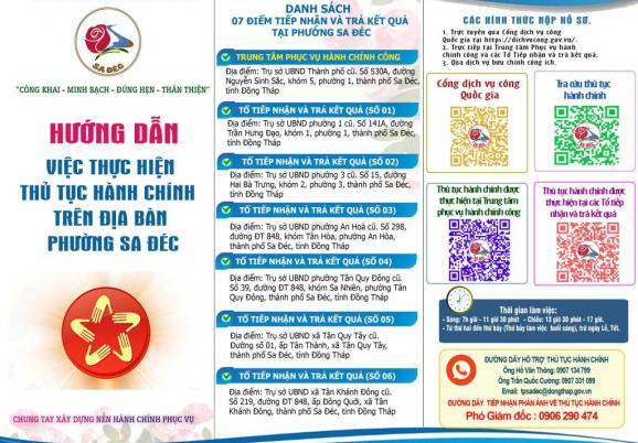 Hướng dẫn việc thực hiện thủ tục hành chính trên địa bàn phường Sa Đéc Hướng dẫn việc thực hiện thủ tục hành chính trên địa bàn phường Sa Đéc